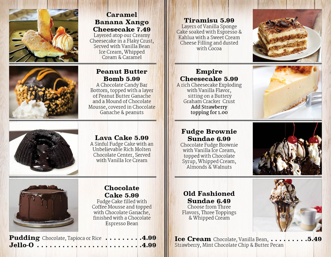 vast kitchen and bar dessert menu